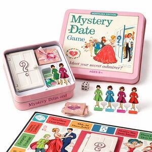 Vintage Style Mystery Date Game Nostalgia Edition Tin 2014 Hasbro Complete